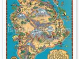 Map Of Hawaiian islands and California Fine Art Prints Posters Hawaiian island Of Hawaii Big island