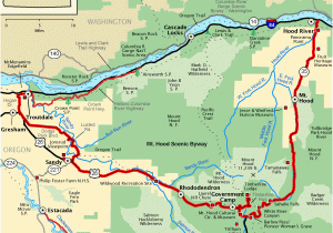 Map Of Hood River oregon Mt Hood Scenic byway Map America S byways Camping Rving