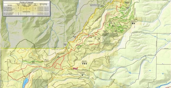 Map Of Hood River oregon Post Canyon Mountain Biking Trail System Maplets