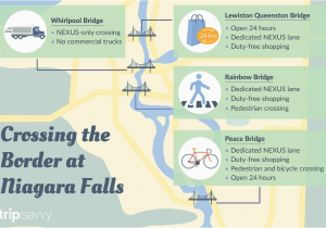 Map Of Hotels In Niagara Falls Canada Niagara Falls Border Crossings