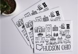 Map Of Hudson Ohio Hudson Ohio Map Print Fiber and Gloss