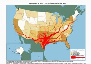 Map Of I 10 Texas Flow Map Showing tons Moving by Truck and the Number Of Trucks