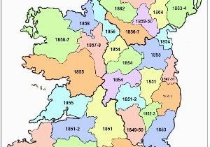 Map Of Ireland and Its Counties Griffith S Valuation County Map with Dates Of Publication