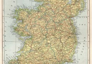 Map Of Ireland for Kids 1907 Antique Ireland Map Vintage Map Of Ireland Gallery Wall Art