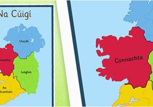 Map Of Ireland Provinces Irish Provinces Display Poster Gaeilge