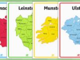 Map Of Ireland with Provinces Irish Provinces Display Poster Gaeilge