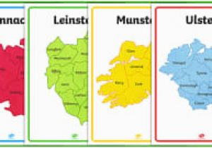 Map Of Ireland with Provinces Irish Provinces Display Poster Gaeilge