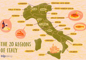 Map Of Italy and Mediterranean Sea Map Of the Italian Regions