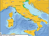 Map Of Italy Coast Geographical Location Of Sites In Italian Coastal Regions for the