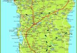 Map Of Italy Regions In English Large Detailed Map Of Sardinia with Cities towns and Roads