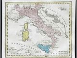 Map Of Italy Sardinia and Sicily Italy 1800 1899 Date Range Antique Europe atlas Maps for Sale Ebay
