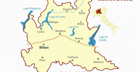 Map Of Italy Showing Lake Garda Lombardy and Italian Lakes Cities Map and Travel Guide