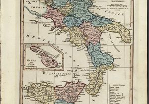 Map Of Italy Sicily and Malta Amazon Com Italy Naples Sicily Malta Goza Inset C 1831 Wilkinson