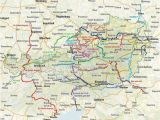 Map Of Italy with Distances Through Austria Along the River Drau Italy Cycling Guide