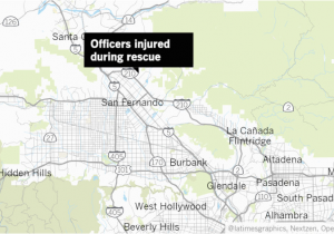 Map Of La Canada Ca 4 Lapd Officers Injured Rescuing Person From Burning Home