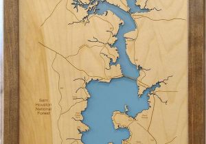 Map Of Lake Livingston Texas Wood Laser Cut Map Of Lake Livingston Texas Engraved Map Etsy