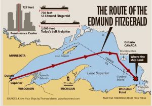 Map Of Lake Michigan Shipwrecks 41 Years Ago Edmund Fitzgerald Sank In Lake Superior Great Lakes