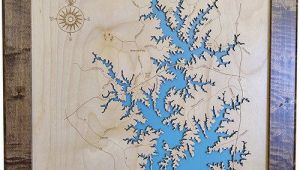 Map Of Lake norman north Carolina Lake norman north Carolina Wood Laser Cut Map Lake norman Nc