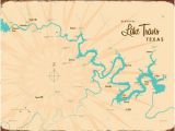Map Of Lake Travis Texas Texas Lake Map Etsy