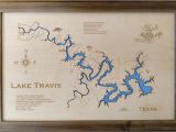 Map Of Lake Travis Texas Wood Laser Cut Map Of Lake Travis Tx topographical Engraved Etsy