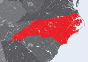 Map Of Lakes In north Carolina Map Of north Carolina with Lakes and Rivers Stock Vector