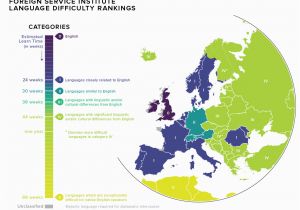 Map Of Languages Spoken In Europe Map Language Difficulty Ranking for English Speakers