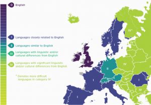 Map Of Languages Spoken In Europe Map Language Difficulty Ranking for English Speakers