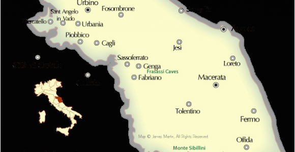 Map Of Le Marche Italy Map Of Cities In the Marche Region Of Central Italy