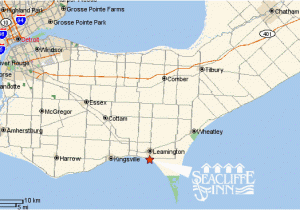 Map Of Leamington Ontario Canada Directions Seacliffe Innseacliffe Inn