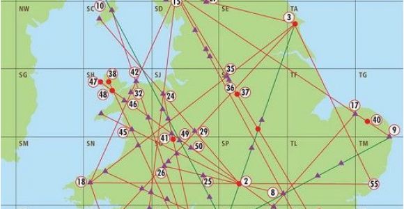 Map Of Ley Lines In England A Map Of Englands Ley Lines and A Key Of Sacred Sites that