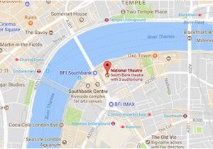 Map Of London England area National theatre