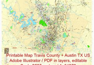 Map Of Marble Falls Texas Editable Printable Map Travis County Texas Illustrator Map Scale 1