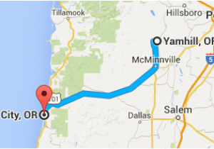 Map Of Mcminnville oregon From Yamhill or to Lincoln City or oregon Wine Country