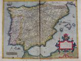 Map Of Medieval Spain 1570 theatrum orbis Terrarum by ortelius Abraham Art