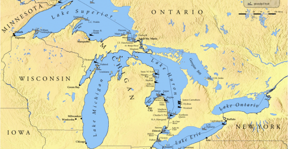 Map Of Michigan and Great Lakes List Of Shipwrecks In the Great Lakes Wikipedia