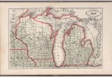 Map Of Michigan and Wisconsin New Rail Road and County Map Of Michigan and Wisconsin David