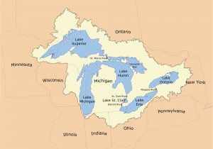 Map Of Michigan Great Lakes Lake Huron On Us Map Printable Us Map with Great Lakes Keysub