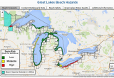 Map Of Michigan Lakes with Beaches Great Lakes Beach Hazards Page
