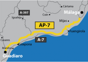Map Of Mijas Costa Del sol Spain Mediterranean Motorway Malaga A 7 Versus Ap 7