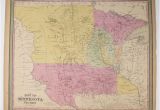 Map Of Minnesota and Iowa 1852 Mitchell Minnesota Territory Map before north or south Dakota