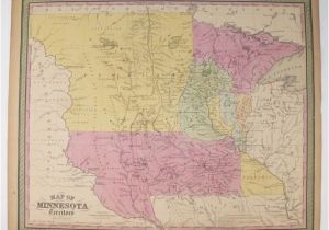 Map Of Minnesota and Iowa 1852 Mitchell Minnesota Territory Map before north or south Dakota