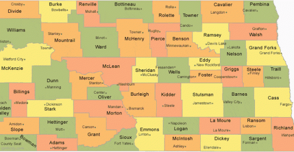 Map Of Minnesota and north Dakota north Dakota County Map