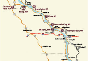 Map Of Minnesota and Wisconsin Wi Great River Road Wine Trail 9 Wineries Travel Wi