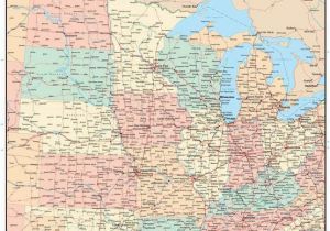 Map Of Minnesota Cities and Lakes Usa Midwest Region Map with States Highways and Cities Map Resources