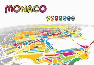 Map Of Monaco In Europe Monaco Monaco Downtown Map In Perspective Monaco Map