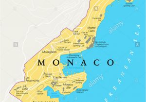 Map Of Monte Carlo France Geography Travel Monaco City State Stockfotos Geography Travel