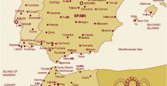 Map Of Morocco and Spain with Cities Gr Maps Spain 2019