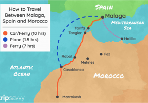 Map Of Morocco and Spain with Cities How to Get to and From Malaga and Morocco