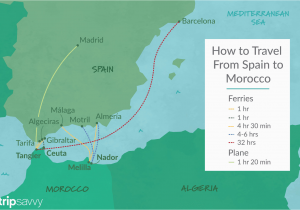 Map Of Morocco and Spain with Cities top Tips On How to Get to Morocco From Spain