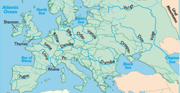 Map Of Mountain Ranges In Europe European Rivers Rivers Of Europe Map Of Rivers In Europe